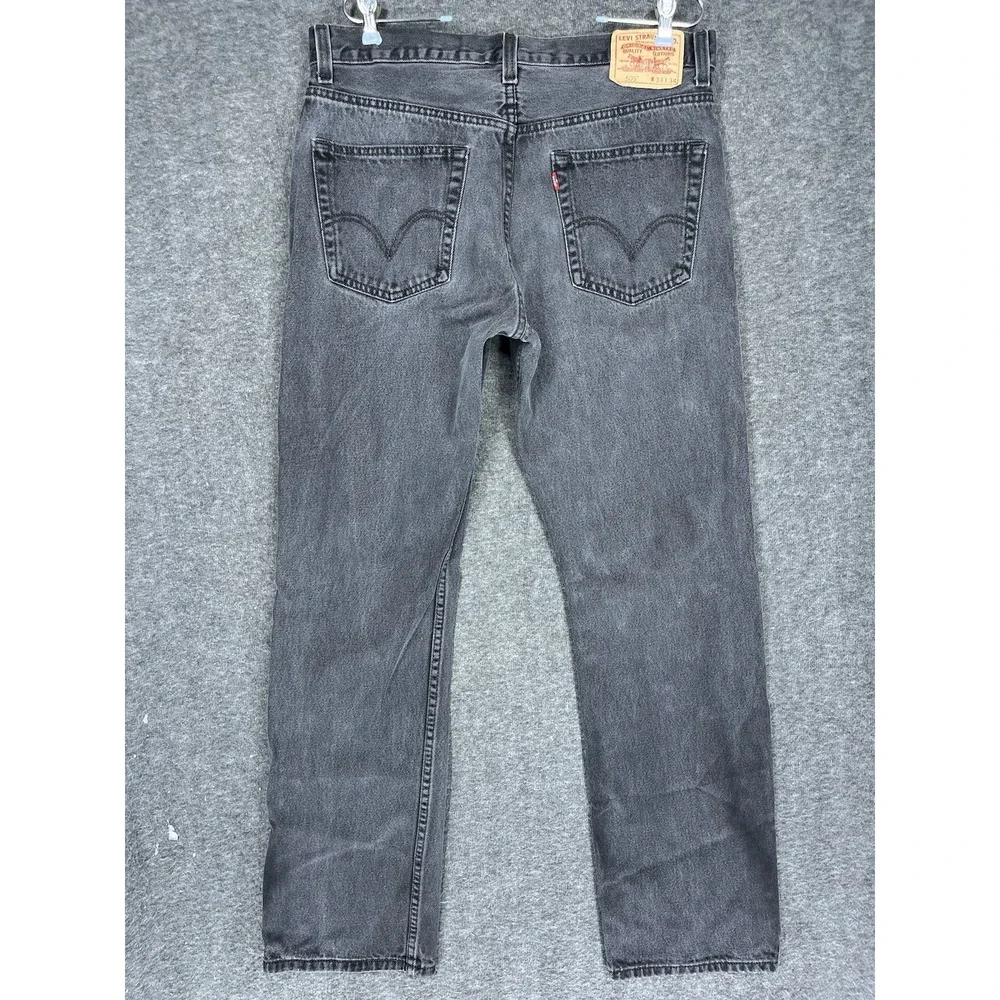 Vintage Y2K Levis 505 Jeans Mens 34x34‎ Black Straight Faded distressed